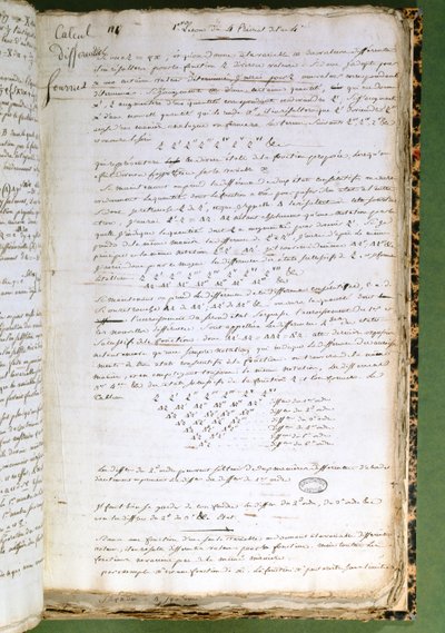 Ms 2044 Page from Calcul Differentiel et Integral by Joseph Fourier
